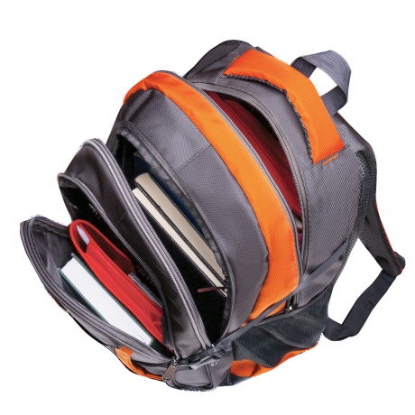 Рюкзак BRAUBERG SpeedWay 2, 25 л, размер 46х32х19 см, ткань, серо-оранжевый, 224448 - фото 7