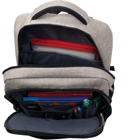 Рюкзак BRAUBERG универсальный с отделением для ноутбука, серый, Омега, 32 литра, 49х35х18 см, 226344 - фото 3