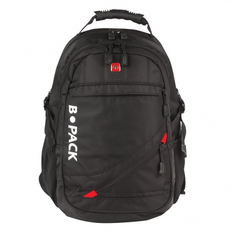 Рюкзак B-PACK S-01 (БИ-ПАК) универсальный, с отделением для ноутбука, влагостойкий, черный, 47х32х20 см, 226947 - фото 1