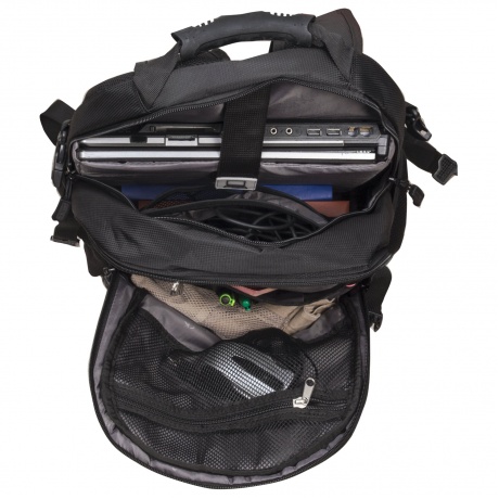 Рюкзак B-PACK S-01 (БИ-ПАК) универсальный, с отделением для ноутбука, влагостойкий, черный, 47х32х20 см, 226947 - фото 11