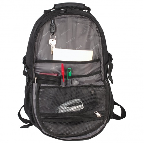 Рюкзак B-PACK S-01 (БИ-ПАК) универсальный, с отделением для ноутбука, влагостойкий, черный, 47х32х20 см, 226947 - фото 12