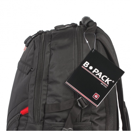 Рюкзак B-PACK S-01 (БИ-ПАК) универсальный, с отделением для ноутбука, влагостойкий, черный, 47х32х20 см, 226947 - фото 16