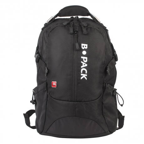 Рюкзак B-PACK S-02 (БИ-ПАК) универсальный, с отделением для ноутбука, усиленная ручка, черный, 47х31х16 см, 226948 - фото 1