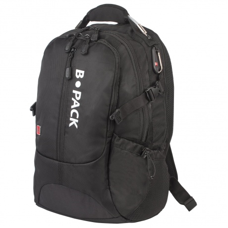 Рюкзак B-PACK S-02 (БИ-ПАК) универсальный, с отделением для ноутбука, усиленная ручка, черный, 47х31х16 см, 226948 - фото 3