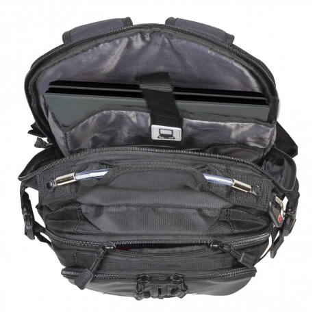 Рюкзак B-PACK S-02 (БИ-ПАК) универсальный, с отделением для ноутбука, усиленная ручка, черный, 47х31х16 см, 226948 - фото 9