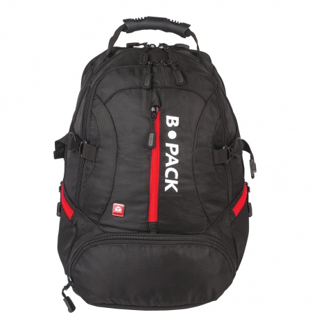 Рюкзак B-PACK S-03 (БИ-ПАК) универсальный, с отделением для ноутбука, увеличенный объем, черный, 46х32х26 см, 226949 - фото 1
