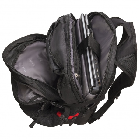 Рюкзак B-PACK S-03 (БИ-ПАК) универсальный, с отделением для ноутбука, увеличенный объем, черный, 46х32х26 см, 226949 - фото 11