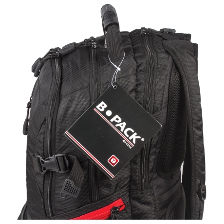 Рюкзак B-PACK S-03 (БИ-ПАК) универсальный, с отделением для ноутбука, увеличенный объем, черный, 46х32х26 см, 226949 - фото 19