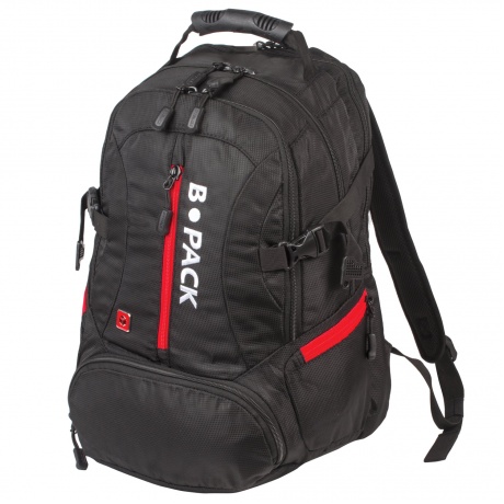 Рюкзак B-PACK S-03 (БИ-ПАК) универсальный, с отделением для ноутбука, увеличенный объем, черный, 46х32х26 см, 226949 - фото 3