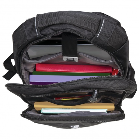 Рюкзак B-PACK S-04 (БИ-ПАК) универсальный, с отделением для ноутбука, влагостойкий, черный, 45х29х16 см, 226950 - фото 10
