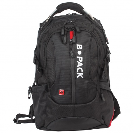Рюкзак B-PACK S-08 (БИ-ПАК) универсальный, с отделением для ноутбука, влагостойкий, черный, 50х32х17 см, 226955 - фото 1