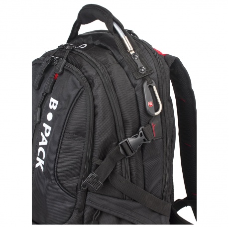 Рюкзак B-PACK S-08 (БИ-ПАК) универсальный, с отделением для ноутбука, влагостойкий, черный, 50х32х17 см, 226955 - фото 7