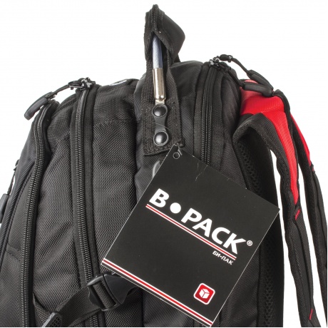 Рюкзак B-PACK S-08 (БИ-ПАК) универсальный, с отделением для ноутбука, влагостойкий, черный, 50х32х17 см, 226955 - фото 11