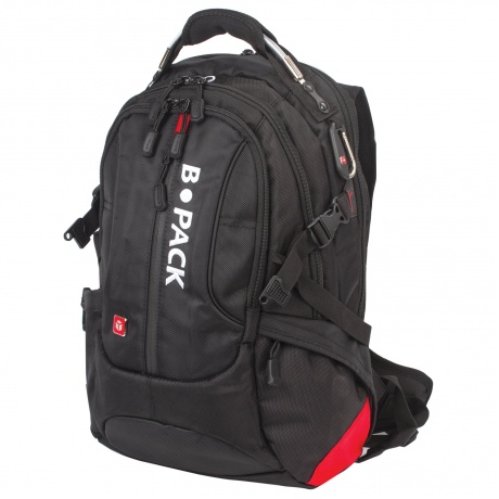 Рюкзак B-PACK S-08 (БИ-ПАК) универсальный, с отделением для ноутбука, влагостойкий, черный, 50х32х17 см, 226955 - фото 13