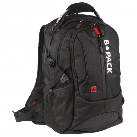 Рюкзак B-PACK S-08 (БИ-ПАК) универсальный, с отделением для ноутбука, влагостойкий, черный, 50х32х17 см, 226955 - фото 16