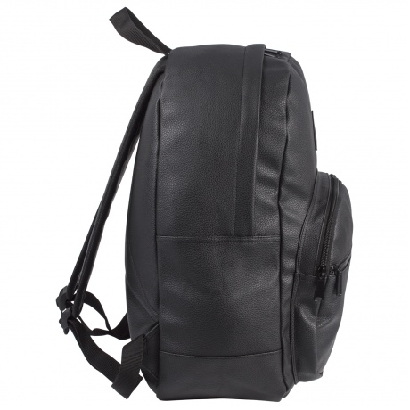 Рюкзак BRAUBERG молодежный, с отделением для ноутбука, Урбан, искусственная кожа, черный, 42х30х15 см, 227084 - фото 4