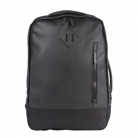 Рюкзак BRAUBERG молодежный с отделением для ноутбука, Квадро, искуственная кожа, черный, 44х29х13 см, 227088 - фото 1