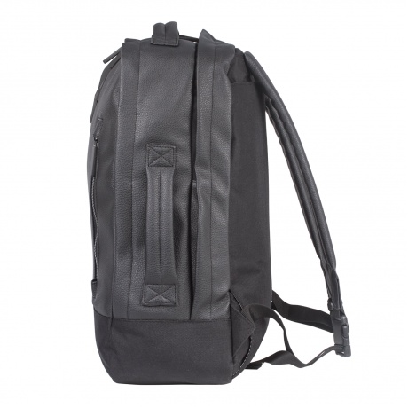 Рюкзак BRAUBERG молодежный с отделением для ноутбука, Квадро, искуственная кожа, черный, 44х29х13 см, 227088 - фото 2