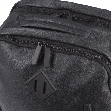 Рюкзак BRAUBERG молодежный с отделением для ноутбука, Квадро, искуственная кожа, черный, 44х29х13 см, 227088 - фото 7