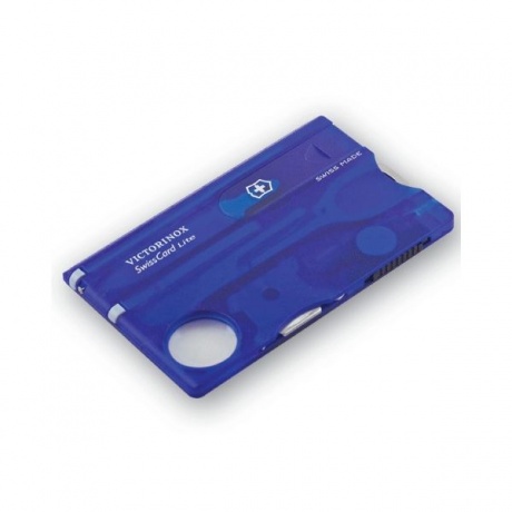 Подарочный набор Швейцарская Карта VICTORINOX Swiss Card Lite, полупрозрачная синяя, 13 функций, 0.7322.T2 - фото 4