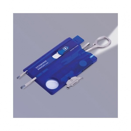 Подарочный набор Швейцарская Карта VICTORINOX Swiss Card Lite, полупрозрачная синяя, 13 функций, 0.7322.T2 - фото 1