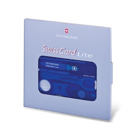 Подарочный набор Швейцарская Карта VICTORINOX Swiss Card Lite, полупрозрачная синяя, 13 функций, 0.7322.T2 - фото 2
