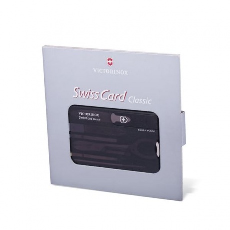 Подарочный набор Швейцарская Карта VICTORINOX Swiss Card Onyx, полупрозрачная, черная, 11 функ., 0.7133.T3 - фото 3