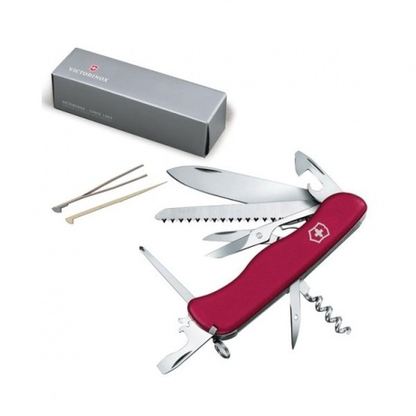 Подарочный нож VICTORINOX Outrider, 111 мм, складной, с фиксирующимся лезвием, красный, 14 функций, 0.9023 - фото 1