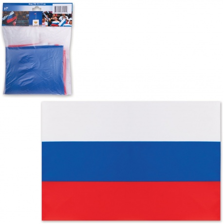 Флаг России, 90х135 см, карман под древко, упаковка с европодвесом, 550021 - фото 1