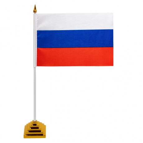 550184, (цена за 10 шт.) Флаг России настольный 14х21 см, без герба, BRAUBERG, 550184, RU22 - фото 1