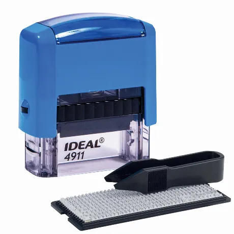 Штамп самонаборный 3-строчный, размер оттиска 38х14 мм, синий бе...
