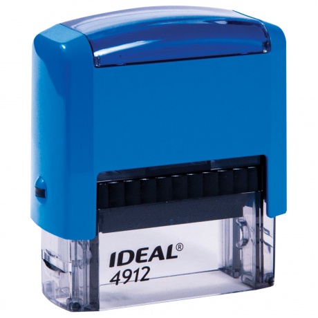 Штамп самонаборный 4-строчный, размер оттиска 47х18 мм, синий бе...