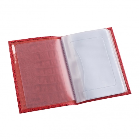 Бумажник водителя BEFLER Кайман, натуральная кожа, тиснение, 6 пластиковых карманов, красный, BV.1.-13 - фото 2