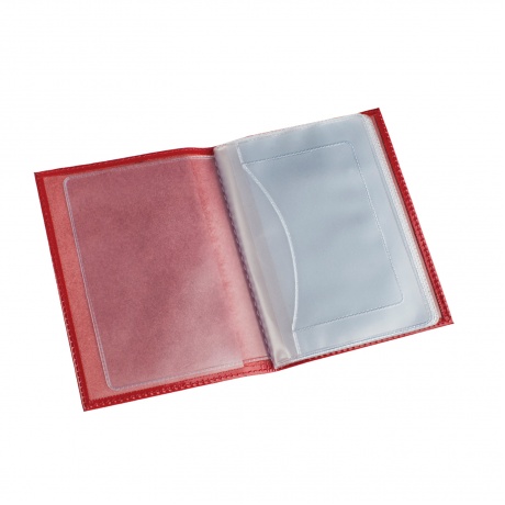 Бумажник водителя BEFLER Гипюр, натуральная кожа, тиснение, 6 пластиковых карманов, красный, BV.38.-1 - фото 2
