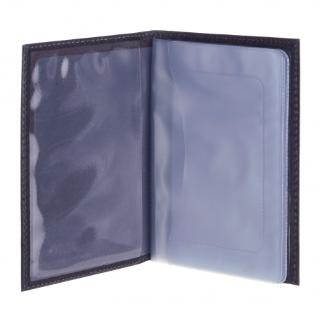 Бумажник водителя BEFLER Грейд, натуральная кожа, тиснение, 6 пластиковых карманов, синий, BV.1.-9 - фото 2