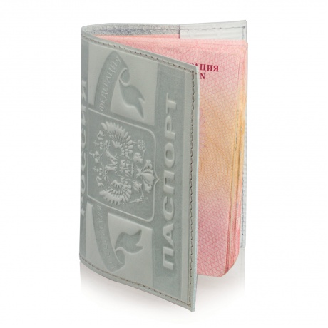 Обложка для паспорта горизонтальная с гербом, натуальная кожа, конгревное тиснение, цвет ассорти, ОД8-01, (5 шт.) - фото 4