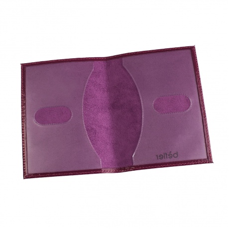 Обложка для паспорта BEFLER Гипюр, натуральная кожа, тиснение, фиолетовая, O.32.-1 - фото 2