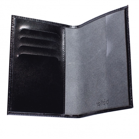 Обложка для паспорта BEFLER Classic, натуральная кожа, тиснение Passport, черная, O.23.-1 - фото 2