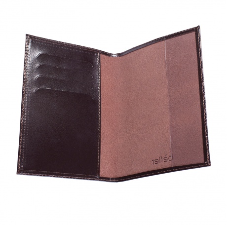 Обложка для паспорта BEFLER Classic, натуральная кожа, тиснение Passport, коричневая, O.23.-1 - фото 2