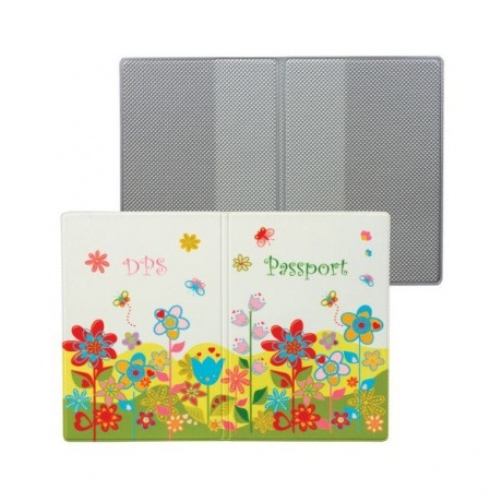 Обложка для паспорта Цветы, кожзам, полноцветный рисунок, ДПС, 2203.Т5, (5 шт.) - фото 1