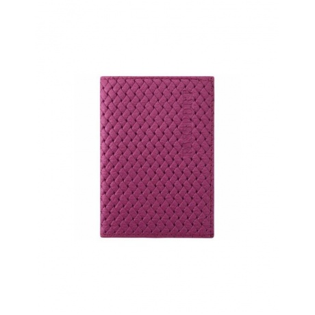 Обложка для паспорта натуральная кожа плетенка, PASSPORT, розовая, STAFF - фото 1