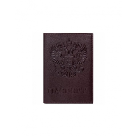 Обложка для паспорта натуральная кожа Virginia, Герб, темно-бордовая, BRAUBERG - фото 1