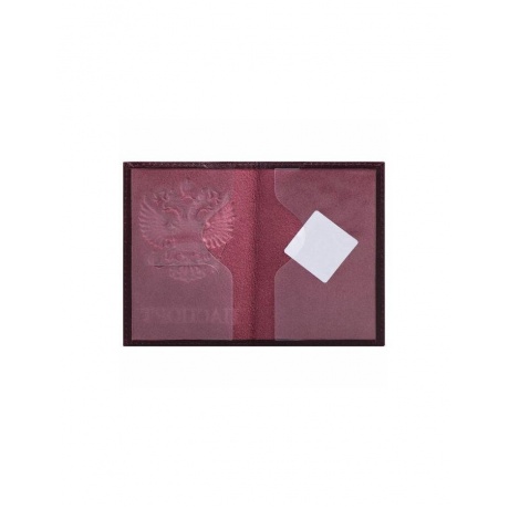 Обложка для паспорта натуральная кожа Virginia, Герб, темно-бордовая, BRAUBERG - фото 2