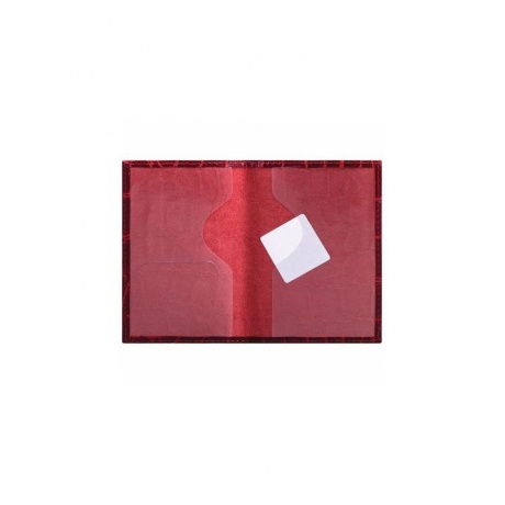Обложка для паспорта натуральная кожа Croc, PASSPORT, красная, BRAUBERG - фото 2