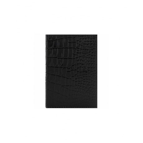 Обложка для паспорта натуральная кожа крокодил, PASSPORT, черная, BRAUBERG - фото 1