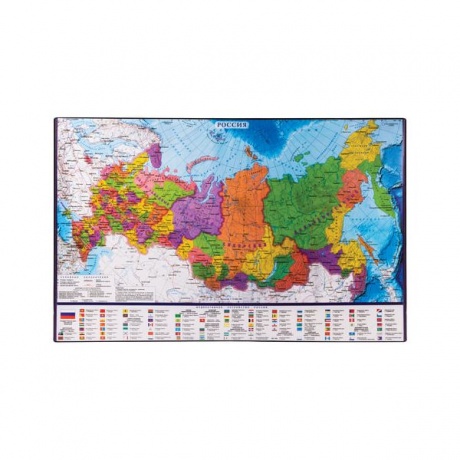 Коврик-подкладка настольный для письма (590х380 мм), с картой России, BRAUBERG, 236776 - фото 1