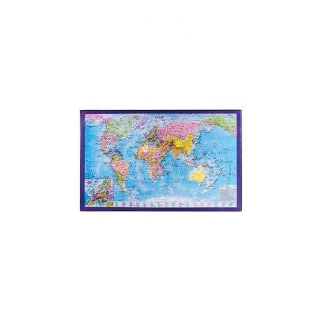 Коврик-подкладка настольный для письма (590х380 мм), с картой мира, BRAUBERG, 236777 - фото 1