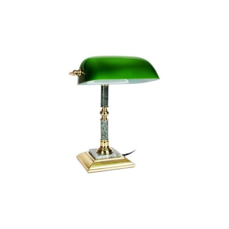 Светильник настольный из мрамора GALANT, основание - зеленый мрамор с золотистой отделкой, 231197 - фото 1