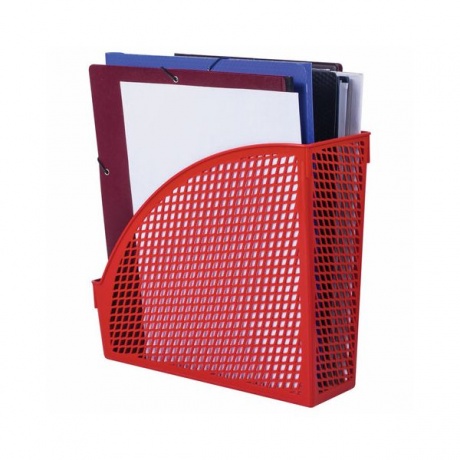 Лоток вертикальный для бумаг STAFF Profit, 270х100х250 мм, сетчатый, полипропилен, красный (6 шт.)  - фото 6