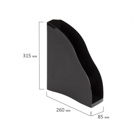 Лоток вертикальный для бумаг BRAUBERG Cosmo (260х85х315 мм), черный - фото 5